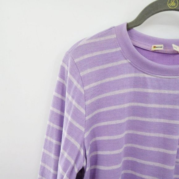 Marine Layer DK Crew, Lavender White Stripe, Size L - Picture 9 of 12